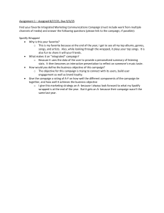Assignment 1: Integrated Marketing Communications Campaign Analysis