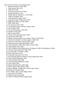 Unit 7,8 & 9 Period 5 1900-Present Timeline Vocab