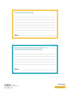 Exit Slips for Reading Comprehension