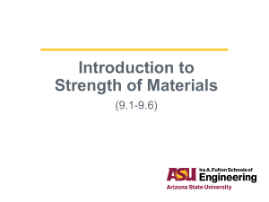 Introduction to Strength of Materials (9.1-9.6)