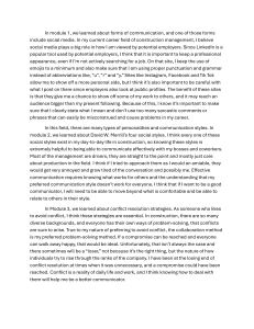 Communication in Construction Management: Reflection