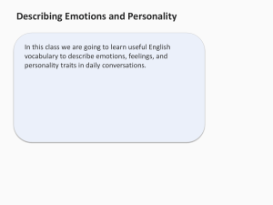 Describing Emotions and Personality in English