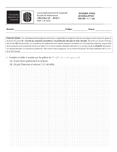 Examen Final Acumulativo de C&aacute;lculo III - Universidad Industrial de Santander