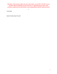 Democratic Party 2024 Election Post-Mortem Report