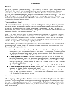 Weekly Blog Guidelines for Foundation Seminars