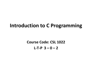 Introduction to C Programming Course Material
