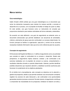 Marco te&oacute;rico: Gu&iacute;a metodol&oacute;gica para seguimiento comercial