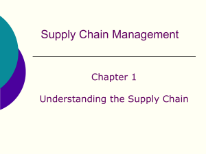 Supply Chain Management Chapter 1: Understanding the Supply Chain