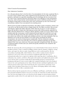 School Counselor Recommendation