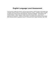 English Language Level Assessment: B2 Proficiency Certificate