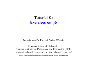 Tutorial C: Exercises on &sect;6 - Social Welfare Functions