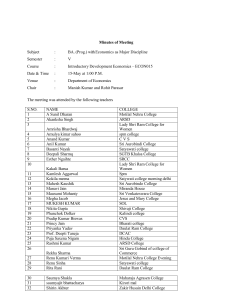 Introductory Development Economics Course Minutes - BA Semester V