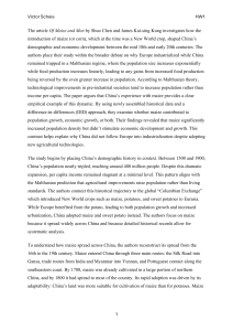 Of Maize and Men: Maize's Impact on China's Demography and Economy
