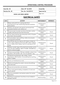 Electrical Safety Operational Control Procedure