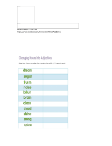Changing Nouns into Adjectives Worksheet