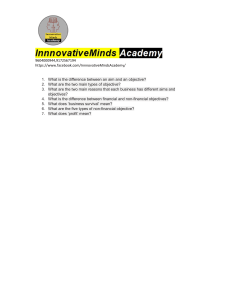 Business Aims & Objectives Questions