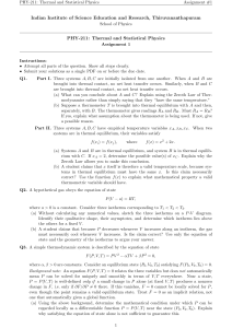 PHY-211 Thermal & Statistical Physics Assignment 1