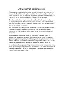 Attitudes that Bother Parents: Teen Essay