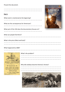 America: The Story of Us Worksheet - Cowboy Era Questions