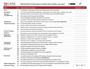 CARE Checklist for Writing a Case Report