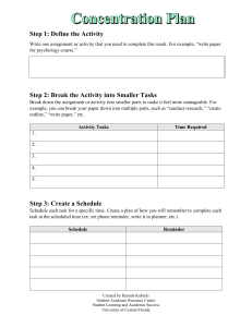 Concentration Plan: Student Time Management Guide
