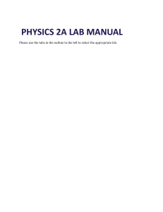 Physics 2A Lab Manual