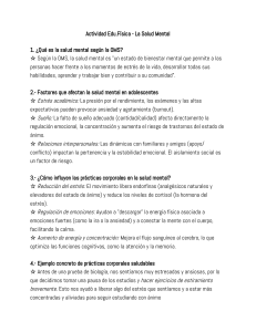 Salud Mental y Actividad F&iacute;sica: Gu&iacute;a Educativa