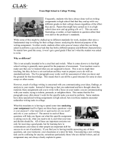 From High School to College Writing