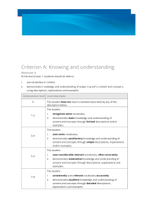Individuals and Societies Assessment Criteria