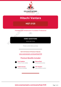 Pytania Demo Hitachi Vantara HQT-2125 - Presales Data Infrastructure Foundation Professional