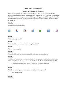 PSYC 3090 Lab 1: Intro to SPSS & Descriptive Stats