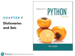 Chapter 9: Dictionaries and Sets in Python