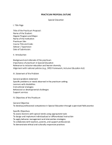 Special Education Practicum Proposal Outline