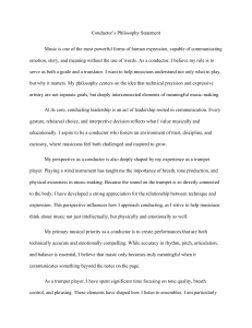 Conductor's Philosophy Statement: Music, Leadership, Expression