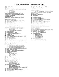 Period 7 Study Guide: Imperialism, Progressive Era, WWI