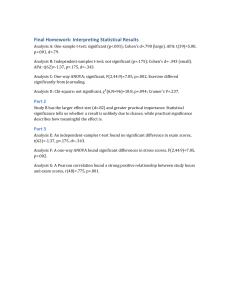 Final Homework: Interpreting Statistical Results