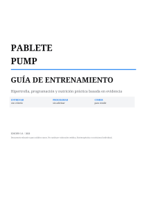 Gu&iacute;a de Entrenamiento PABLETE PUMP: Hipertrofia y Nutrici&oacute;n Basada en Evidencia