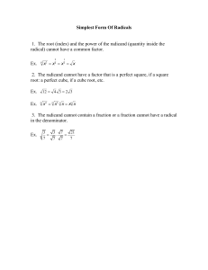Simplest Form Of Radicals Study Guide