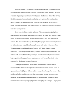 Intersectionality: Personal and Theoretical Exploration