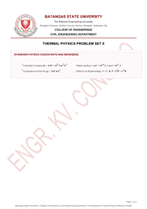 Thermal Physics Problem Set II: Electrostatics & Circuits