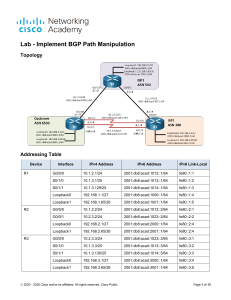 Cisco BGP Path Manipulation Lab Exercise