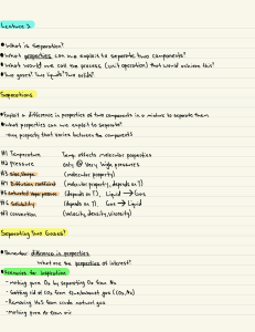 Lecture 2: Separations in Chemical Engineering