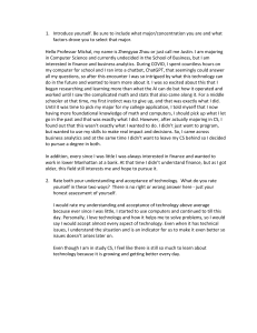 Student Self-Introduction & Tech Reflection for CS Course