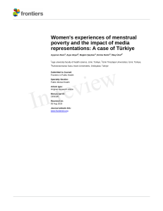 Menstrual Poverty and Media Impact in T&uuml;rkiye: A Research Study