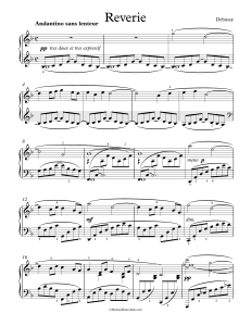 Nuty fortepianowe 'Reverie' Debussy