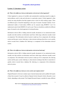 FAQs on Literature Review in Biomedical Research