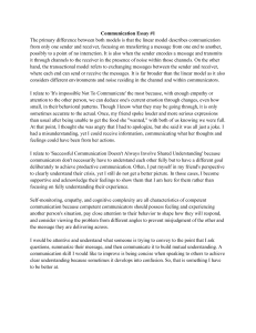 Communication Essay #1: Linear vs. Transactional Models