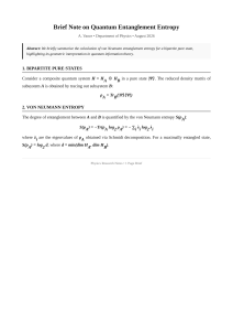 Brief Note on Quantum Entanglement Entropy