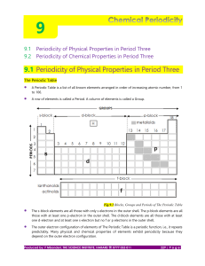 Chemical Periodicity in Period Three