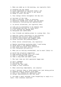 Self-Assessment Questionnaire: Emotional Well-being